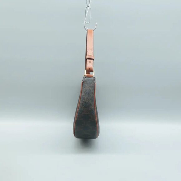 100% Authentic CELINE Triomphe Grey Canvas Shoulder Bag 2033-082524 - Picture 3 of 12